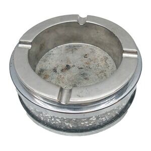 Metal Ashtray, Cool Ashtrays for Cigarettes Outdoor, Cute Glass Ash Tray 2 Pc